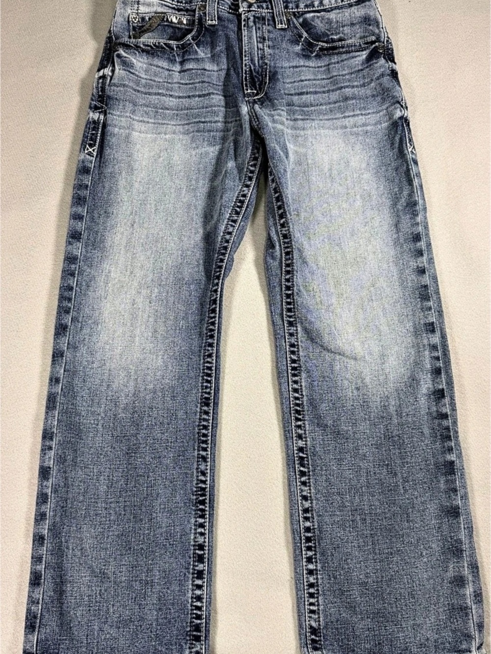 Ariat M2 Mens Relaxed Bootcut Jeans Size 32x30 Light Wash Western Cowboy Denim